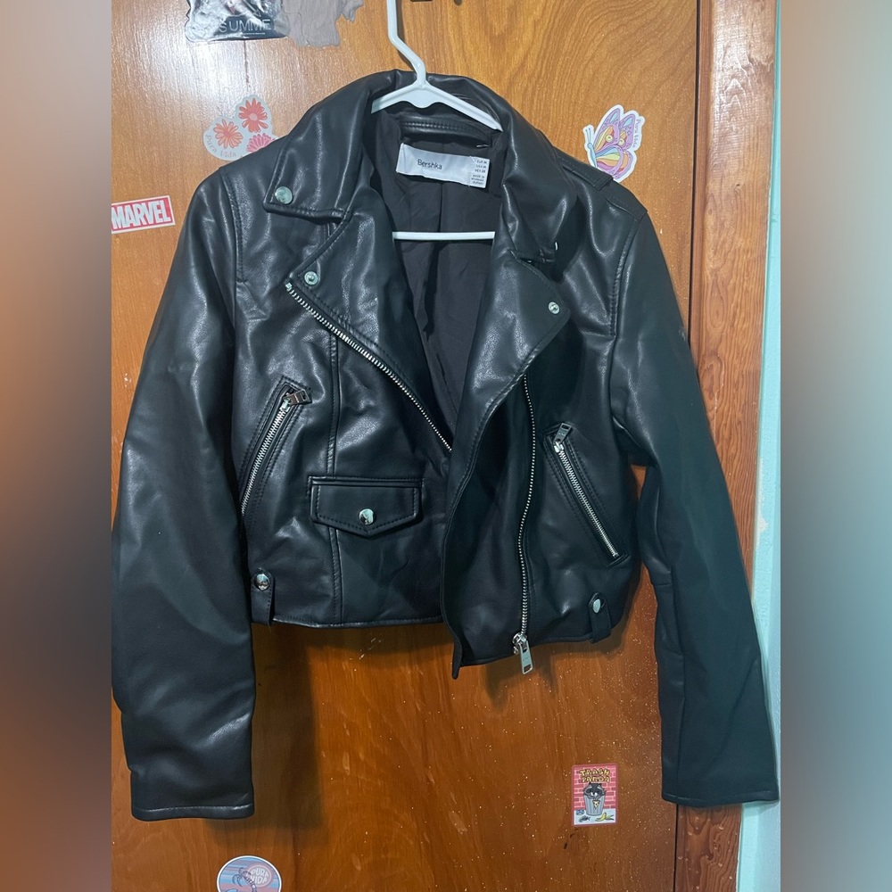 Bershka Faux leather crop Jacket